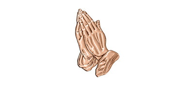 DNSEMP L 516 BZ WT Bronze Praying Hands White